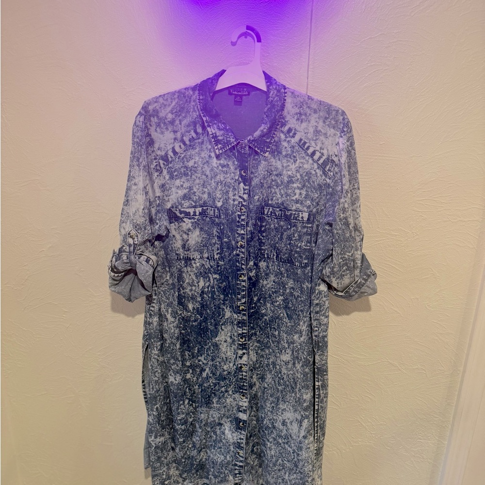 Denim Stone Wash Tunic Plus
